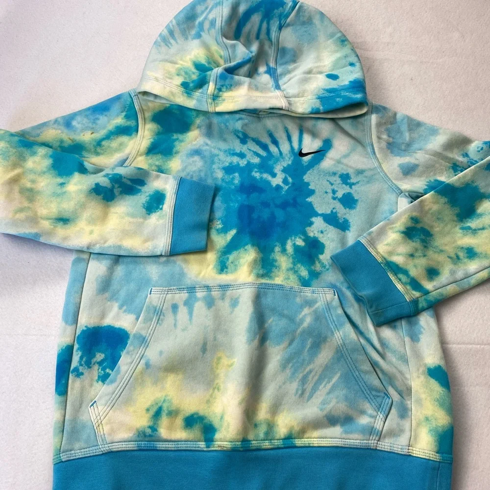 Nike Kids Tie-Dye Hoodie - Blue and Yellow Size 10/12